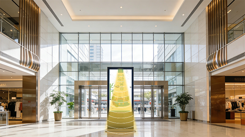 商場綜合體入口大屏集成定向揚聲器，聲音分區，不干擾