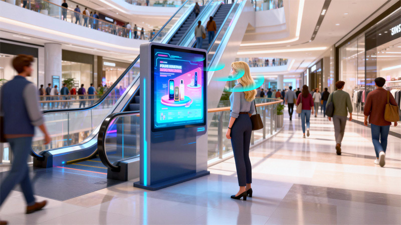 數字標牌集成清聽聲學定向聲技術，定向發聲，獨立聲場