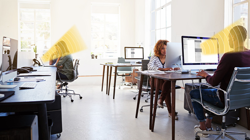 開放辦公集成定向音箱，不干擾他人