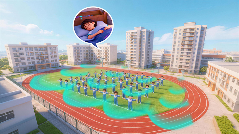 清聽聲學(xué)安靜操場系統(tǒng)，定向發(fā)聲不打擾周邊居民